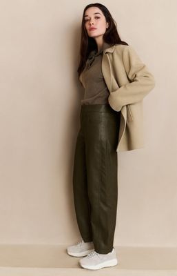 YAYA Pants Faux Leather/ 01-309221-509 CAPERS BROWNISH GREEN