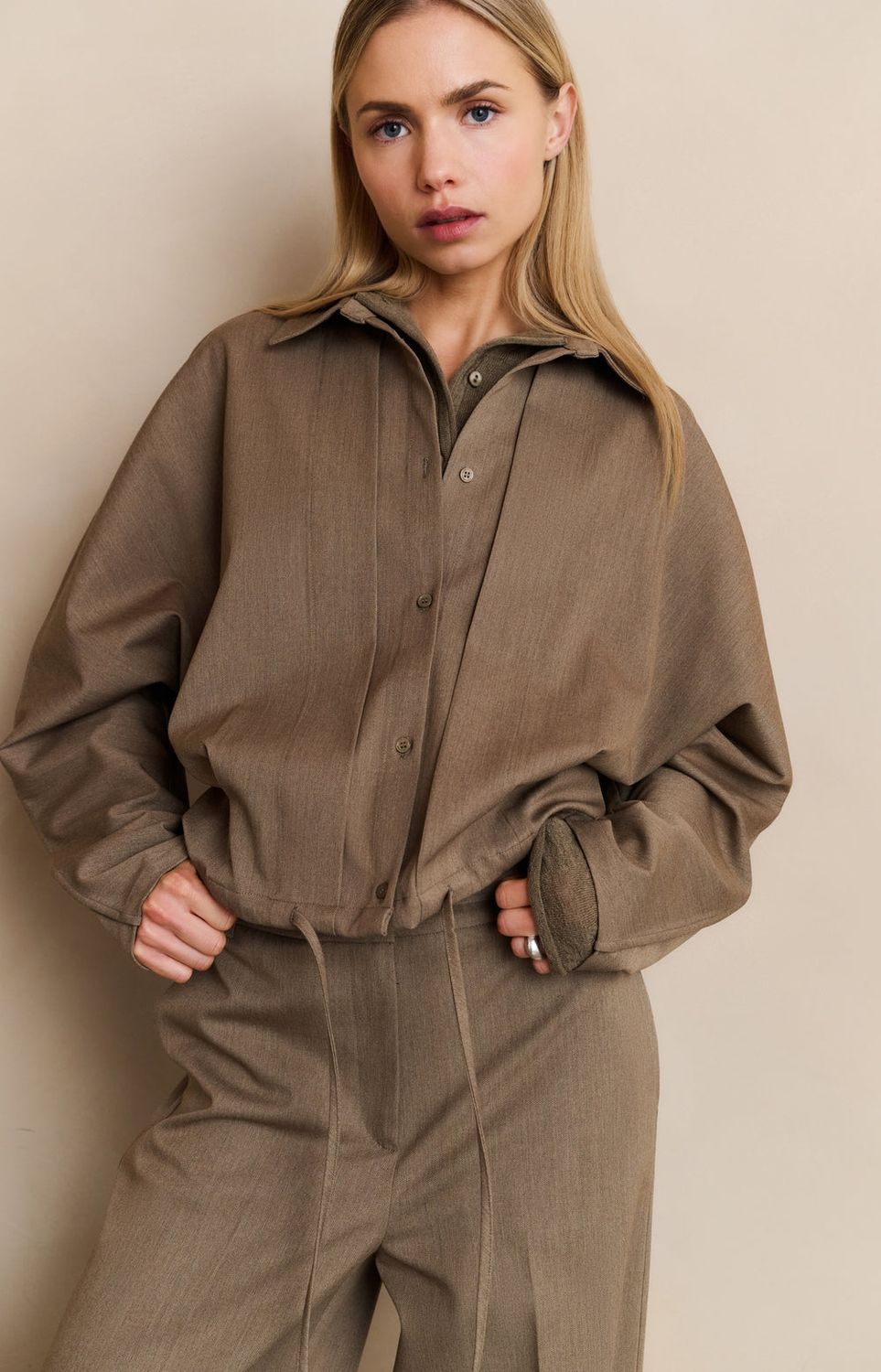 YAYA Blouse Jacket Boxy / 01-201175-509 CAPERS MELANGE