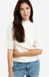 YAYA Sweater Cable Cottonmix / 01-000491-509 OFF WHITE KNIT