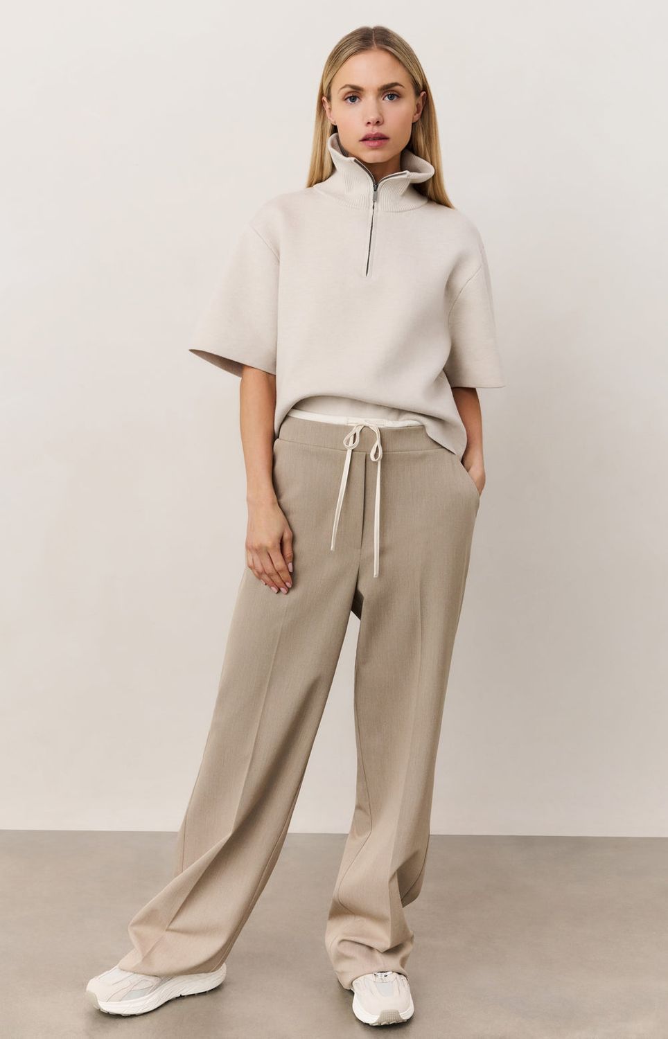 YAYA Pants Sporty Detail/ 01-301211-509 SAND BEIGE MELANGE