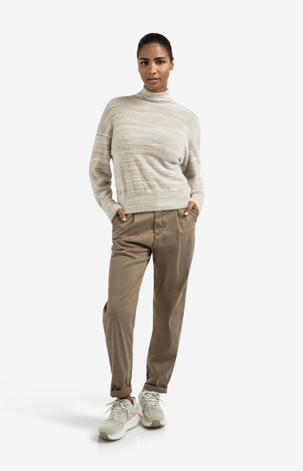 YAYA Pants Chino / 01-301219-509 CAPERS BROWNISH GREEN