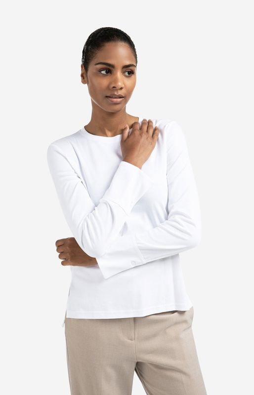 YAYA Shirt Longsleeve Cotton/ 01-709321-509 PURE WHITE