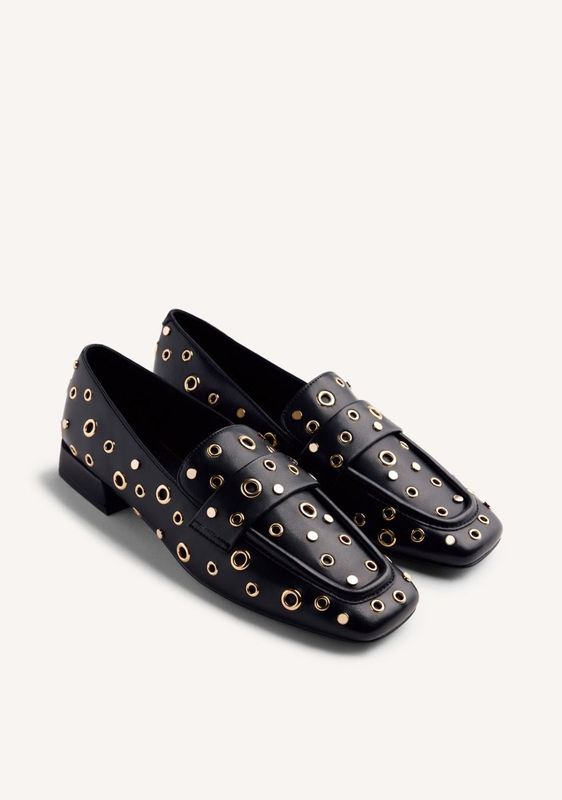 Gioseppo Loafer Eyelet Stud Imlay / 76889 Black