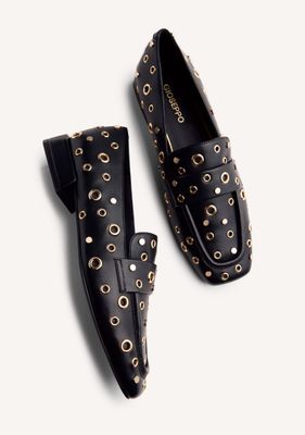 Gioseppo Loafer Eyelet Stud Imlay / 76889 Black