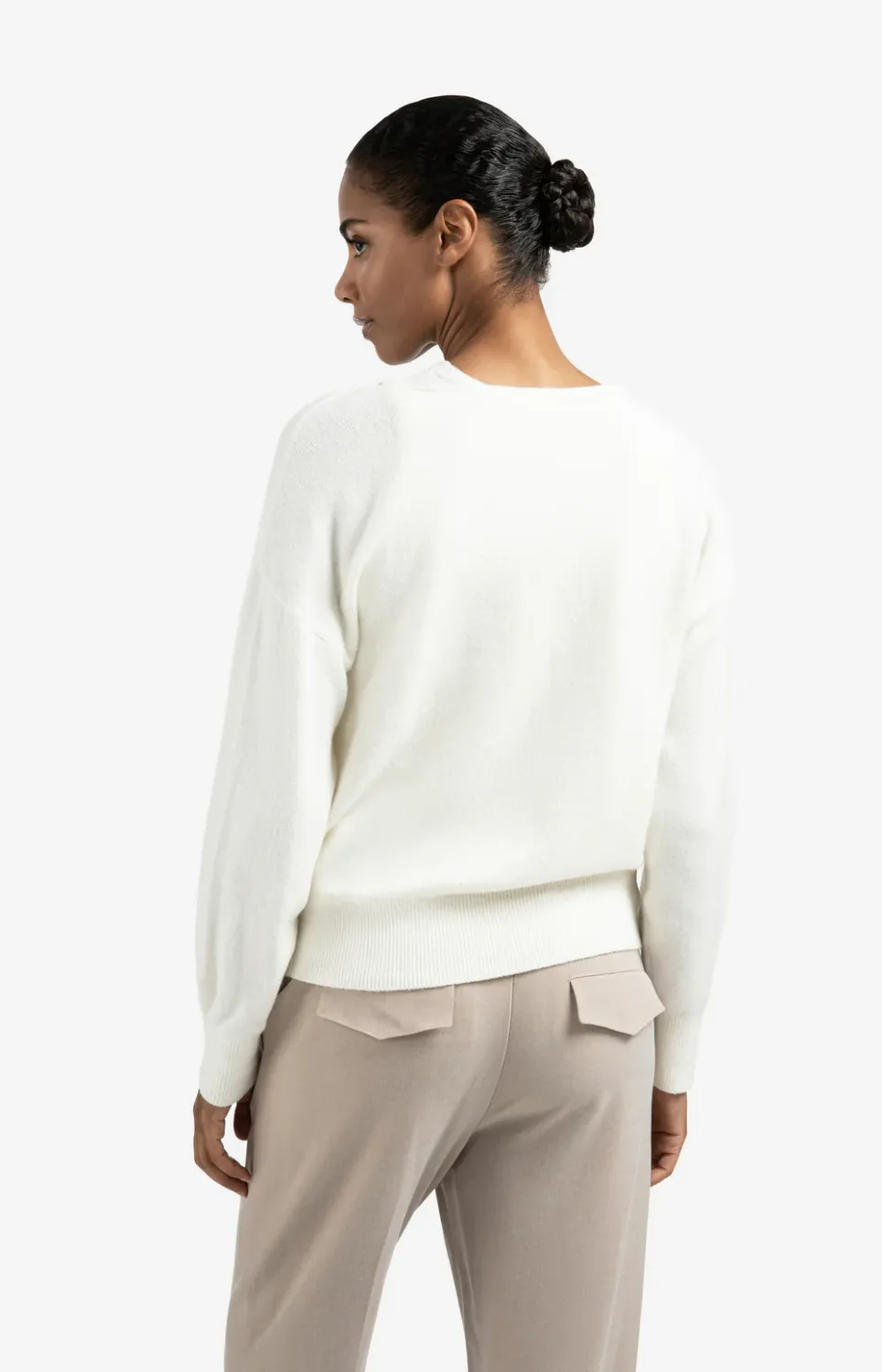 YAYA Sweater / 01-000381-509 OFF WHITE KNIT MELANGE
