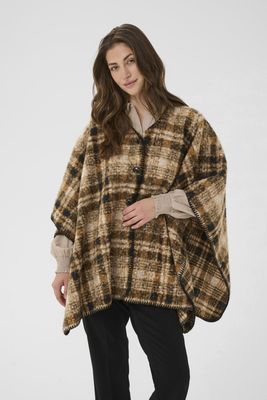 Culture DK Poncho/ 10614518 Brown Check