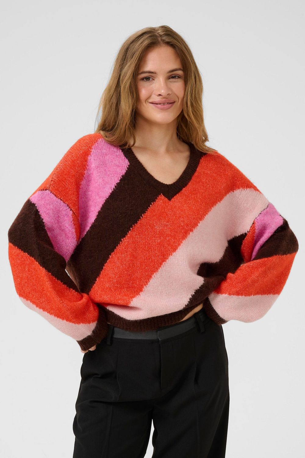 Culture DK Pullover/ 50112193 Brown/Pink Mix