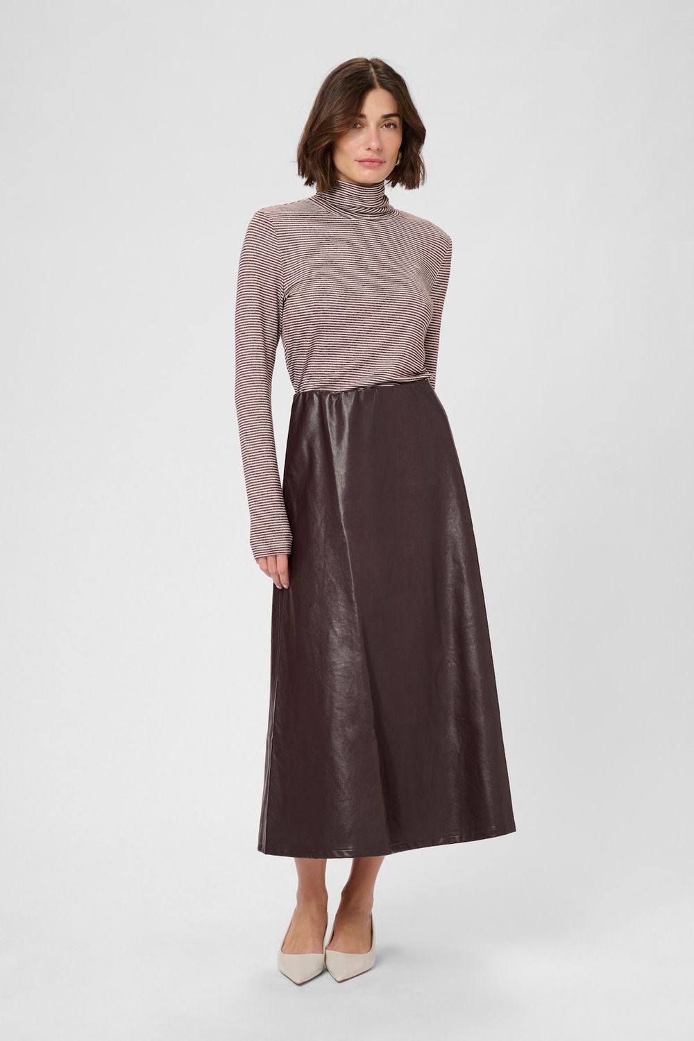 Culture DK Skirt Long PU Leather/ 50112295 Black