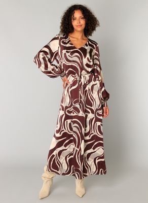 Yest Dress Cristiana Satinlook Swirl/ 0005980 Dark Bordeaux/Multi