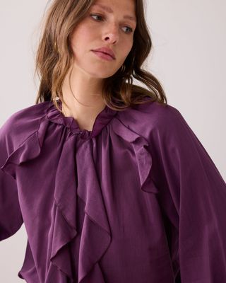 Summum Woman Blouse Ruffle/ 2s3340-12173 Wineberry