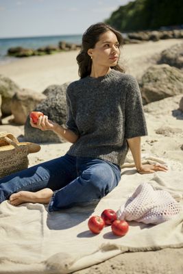 Kaffe Pullover Cropped / 10508162 Dark Grey Melange