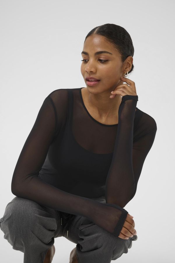 Kaffe Top Mesh / 10511262 Black Deep