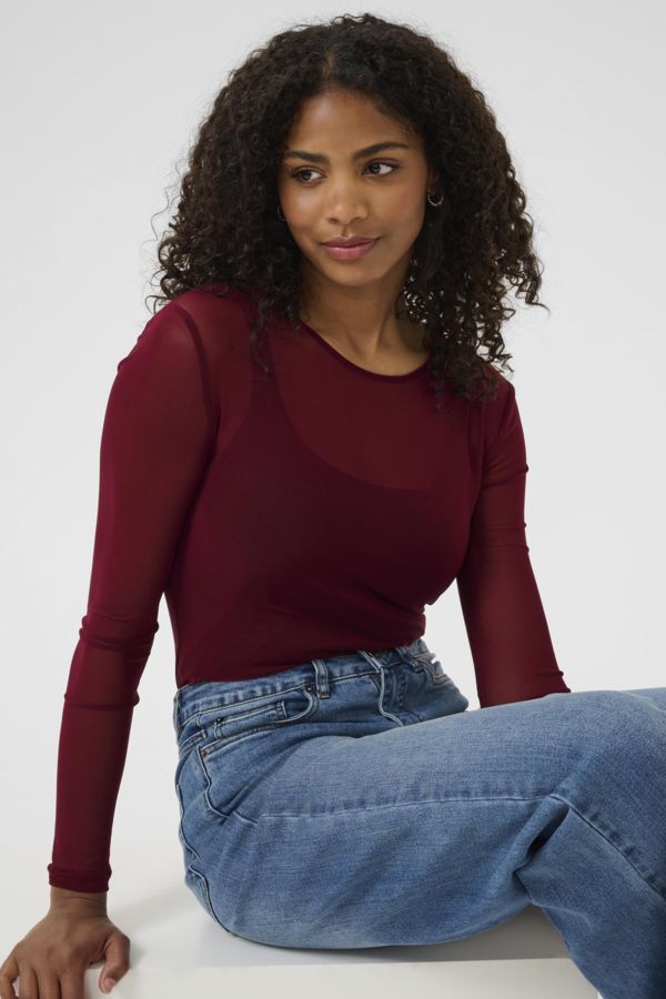 Kaffe Top Mesh /10511262 Windsor Wine