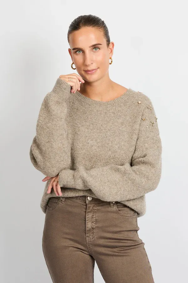 C&amp;S Pullover Knitted / 25WOC09 Bronze