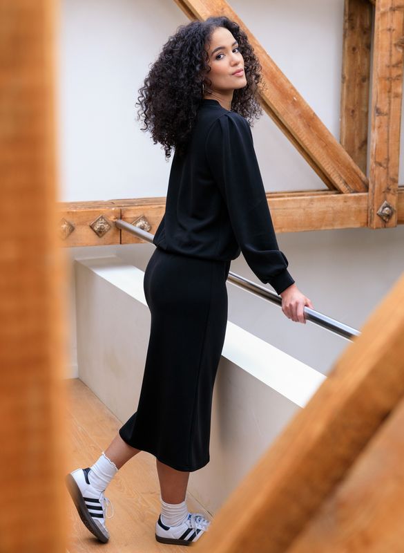 Ivy Beau Skirt Midi Modalmix/ 4200759 Black