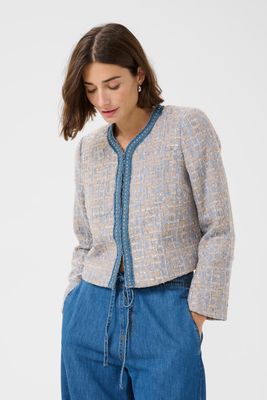 Culture DK Jacket Boucle / 50112081 Blue/Brown Check