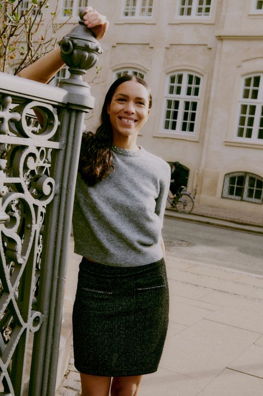 B.Young Skirt Short Boucle 20818238 Meteorite