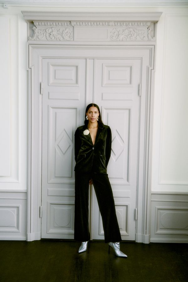 B.Young Pants Velvet High Waist Straight fit/ 20818314 Meteorite