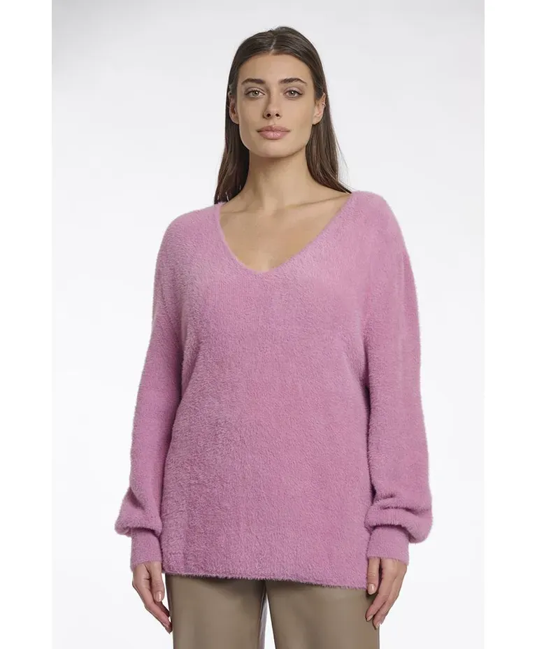 Rino &amp; Pelle Sweater V-Neck Soft  /Verena.5002512 Mauve pink