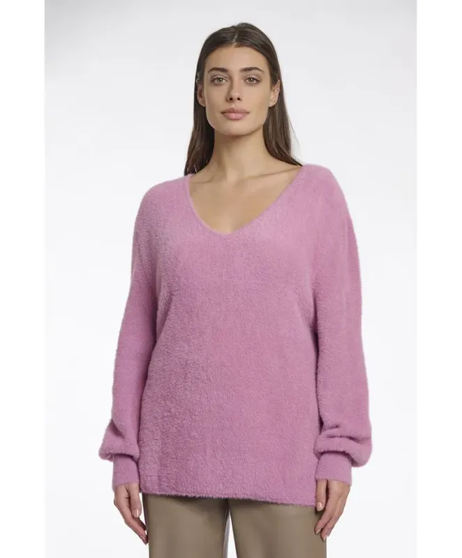 Rino &amp; Pelle Sweater V-Neck Soft  /Verena.5002512 Mauve pink