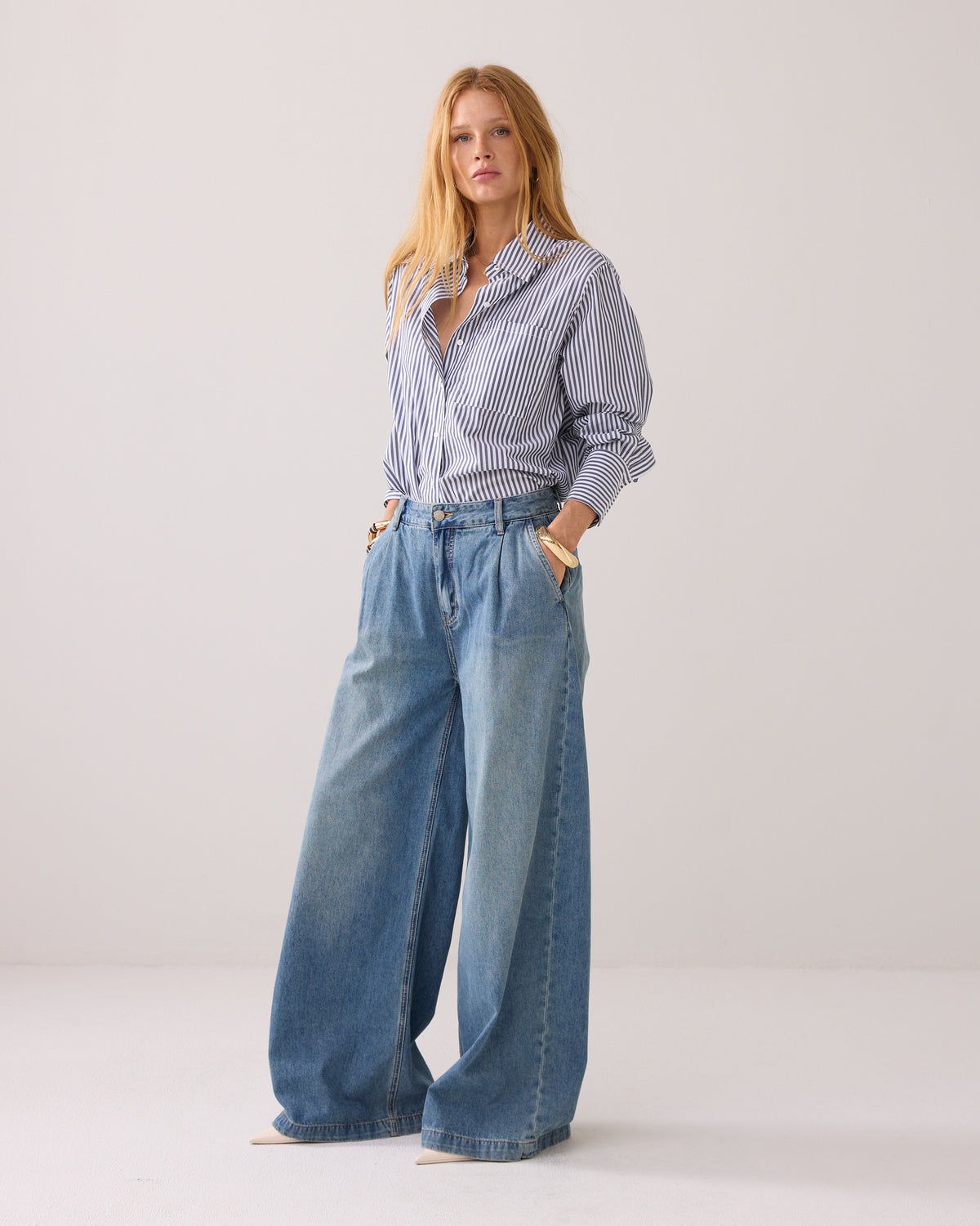 Summum Woman Blue Daze Jeans Ultra Wide Leg/ 4s2823-5169 Denim