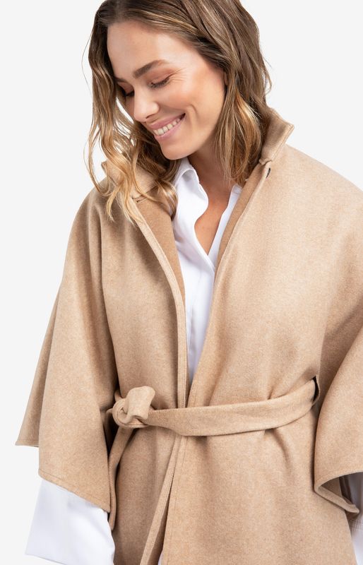 YAYA Poncho / 03-521004-510 LIGHT CAMEL MELANGE