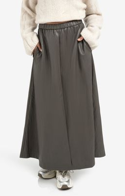 YAYA Skirt Long Vegan Leather / 01-409085-510 DARK TAUPE GREY