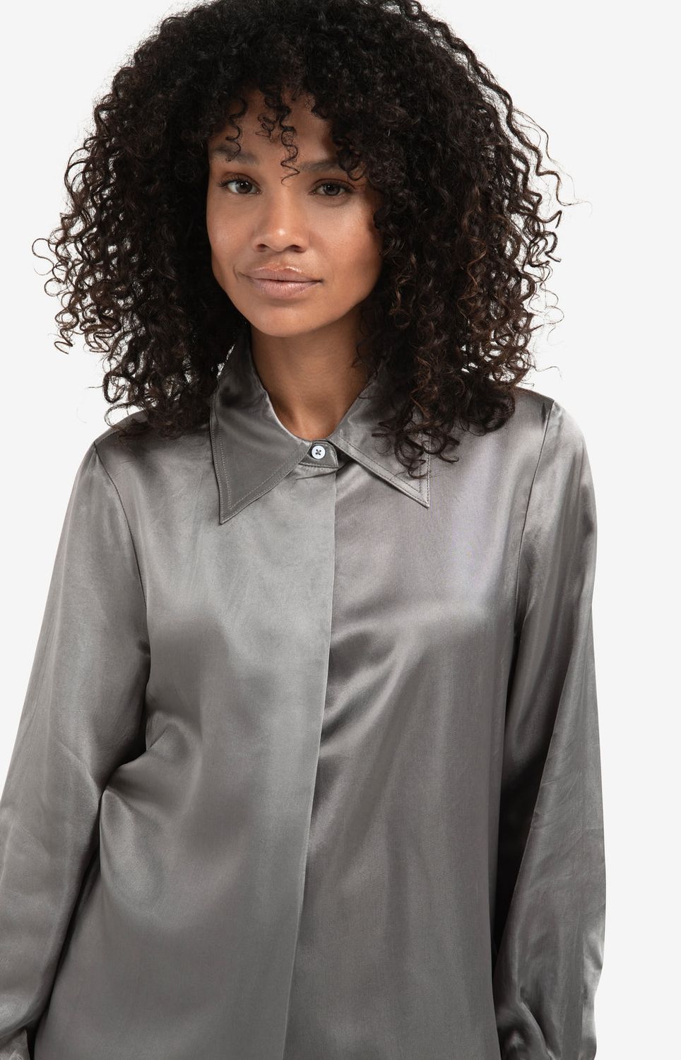 YAYA Blouse Satin Acetate /  01-701326-510 TAUPE GREY
