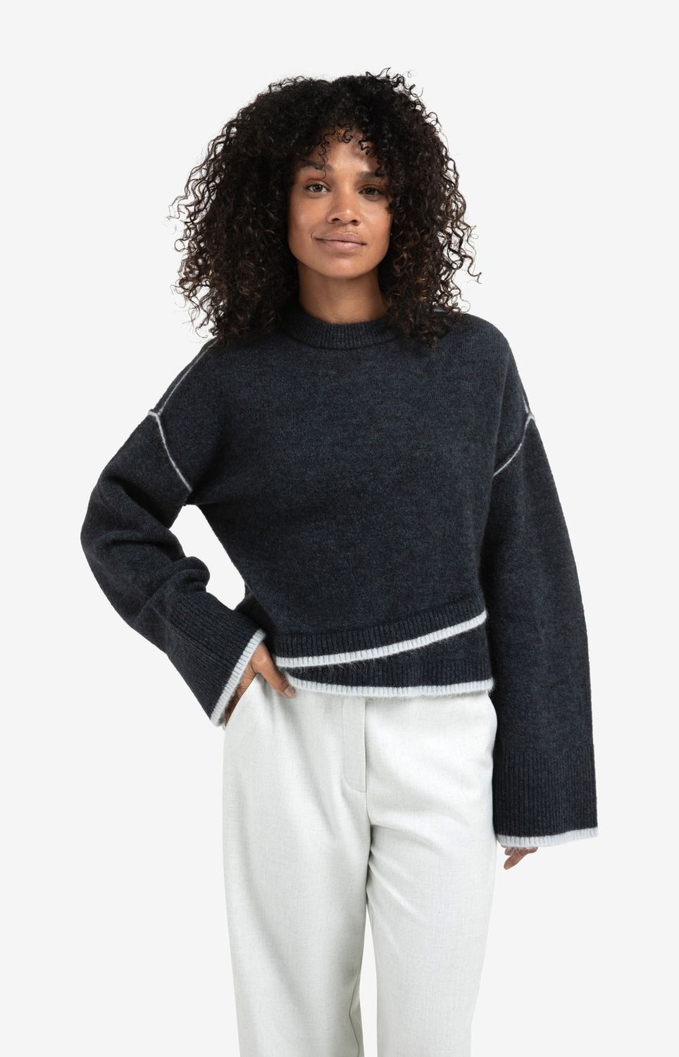 YAYA Pullover Mohairmix/ 01-000519-510 COLLEGIATE BLUE MELANGE