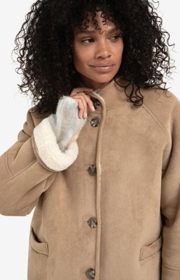 YAYA Jacket Suedine Teddy / 02-001066-510 LIGHT CAMEL