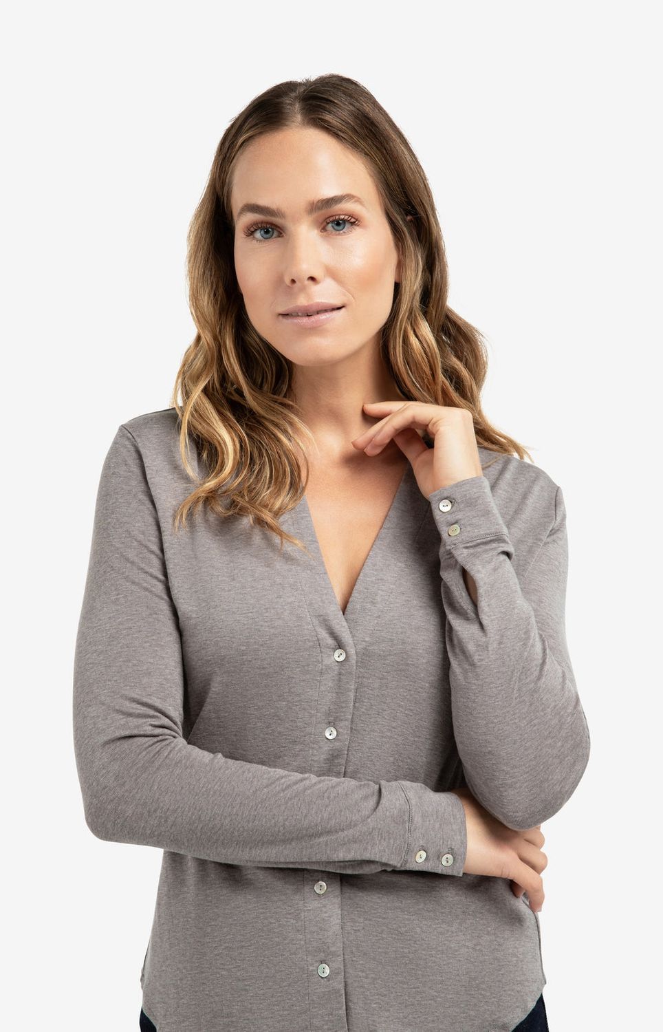 YAYA Blouse Soft Jersey Lyocellmix / 01-209109-510 TAUPE GREY MELANGE