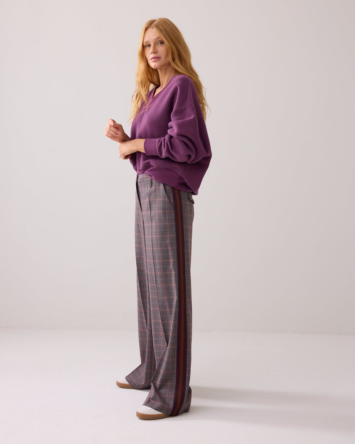 Summum Woman Pants Wide Leg Check/ 4s2874-12268 Multicolour