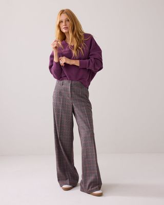 Summum Woman Pants Wide Leg Check/ 4s2874-12268 Multicolour
