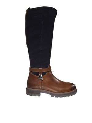 Marco Tozzi Boot High Twotone Leather Suede/ 2-25603-43 CHESTNUT/NAVY