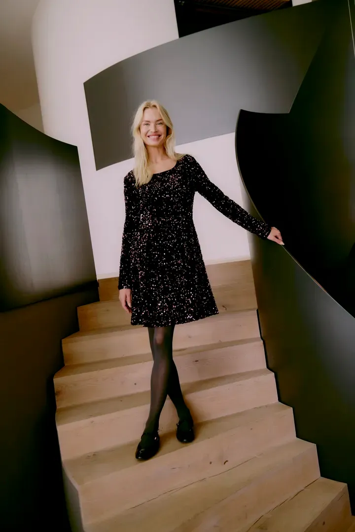 B.Young Dress Paillet /  20818395 FUDGE SEQUIN MIX