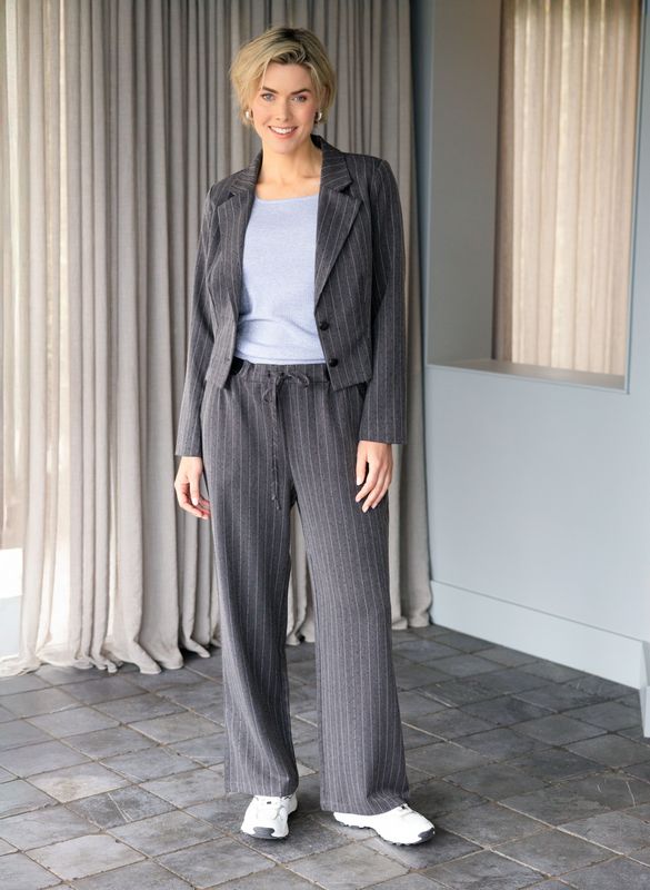 Ivy Beau Pants Pinstripe Rhinestone/ 4200798 Dark Grey/Melange