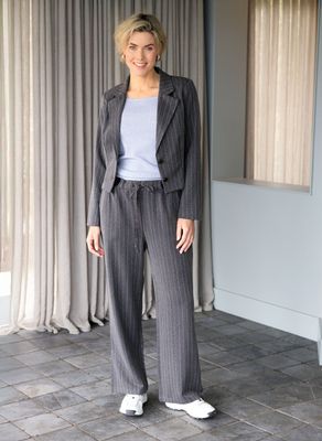 Ivy Beau Pants Pinstripe Rhinestone/ 4200798 Dark Grey/Melange
