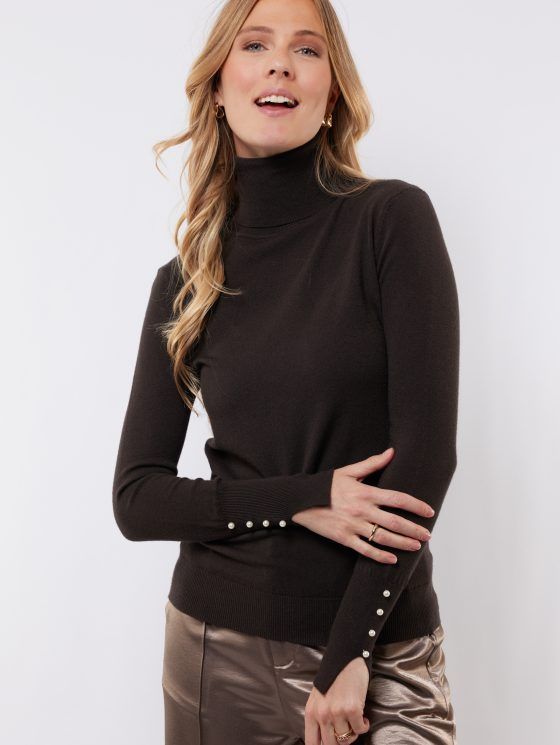 C&amp;S Pullover Coll Knitted  / 25WGC03 Black