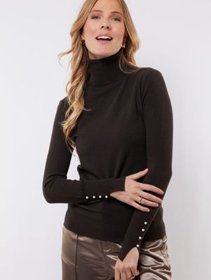 C&amp;S Pullover Coll Knitted  / 25WGC03 Black