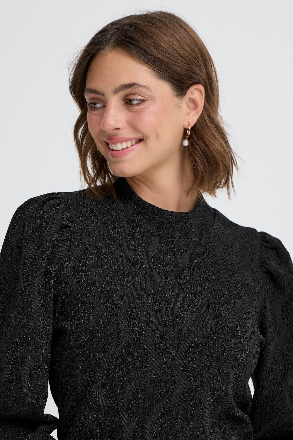 Fransa Blouse/ 20617218 BLACK JACQUARD