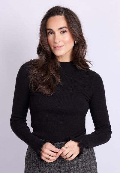 C&amp;S Pullover Astrid knit Viscose/ 25WMC03 Black