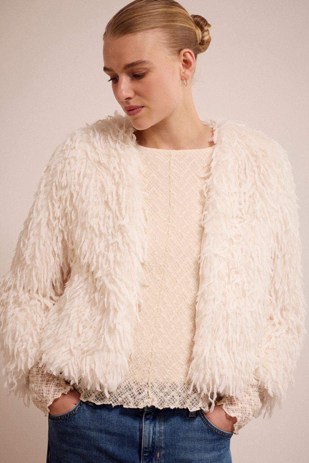 Tramontana Jacket Faux Feather / C22-17-801 Off White
