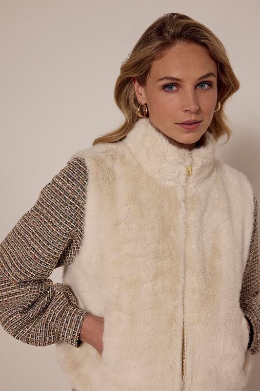 Tramontana Gilet Faux Fur/ Q04-18-802 Stone