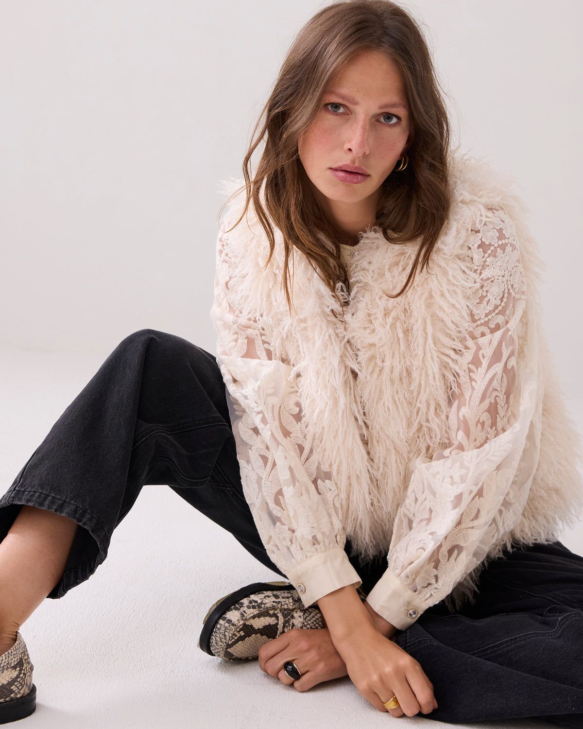 Summum Woman Gilet Faux Furry/ 9s140-12299 Ivory