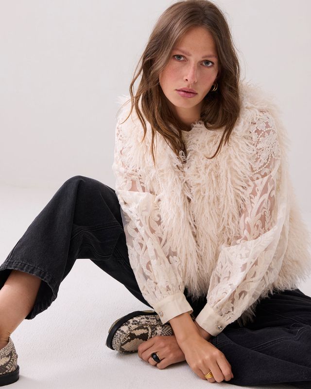 Summum Woman Gilet Faux Furry/ 9s140-12299 Ivory