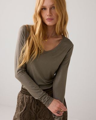 Summum Woman Top Longsleeve Coated / 3s5174-30545 Funghi