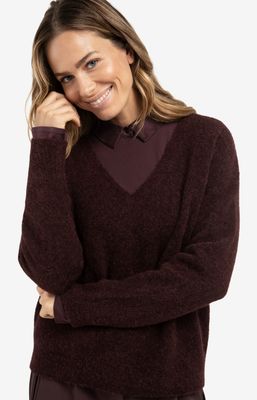 YAYA Sweater V-Neck Alpacawoolmix/ 01-000536-511 FUDGE PURPLE