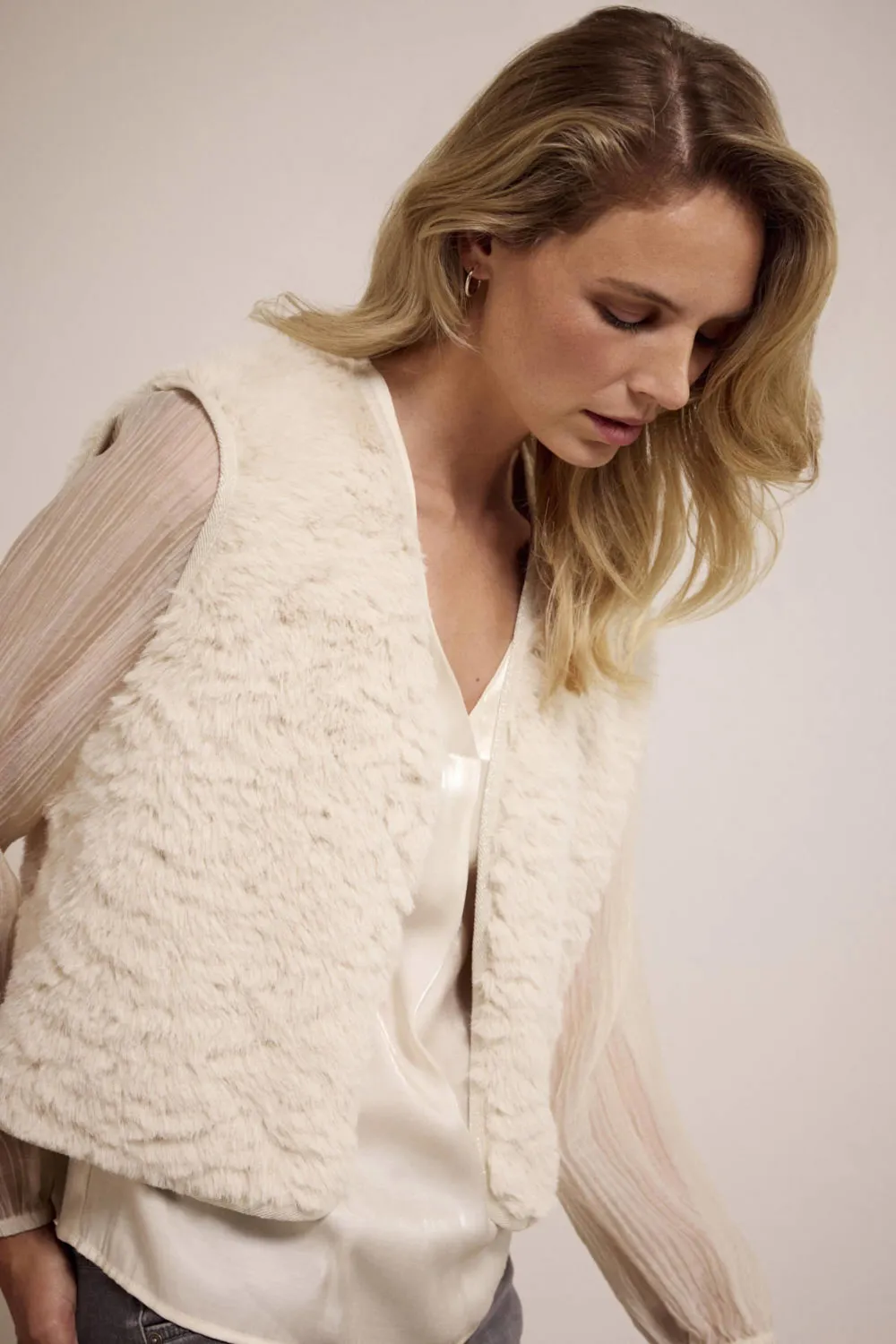 Tramontana Gilet Faux Fur / S04-17-801 F Stone