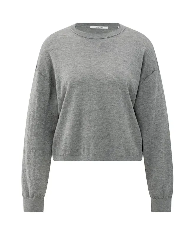YAYA Sweater Round Neck / 01-000487-508 MEDIUM GREY MELANGE