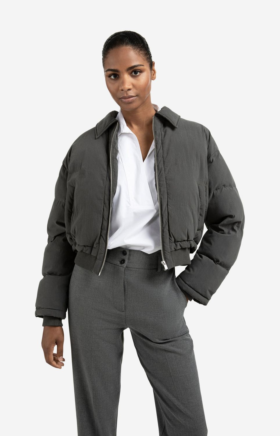 YAYA Jacket Short Puffer / 02-001056-509 OYSTER BLACK